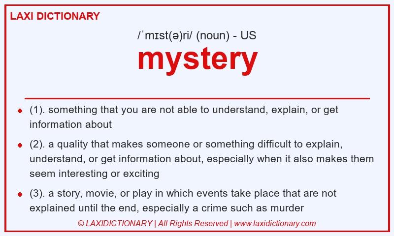Definition mystery in American English