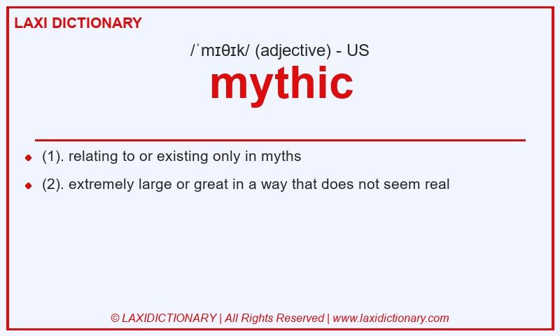 Definition mythic in American English