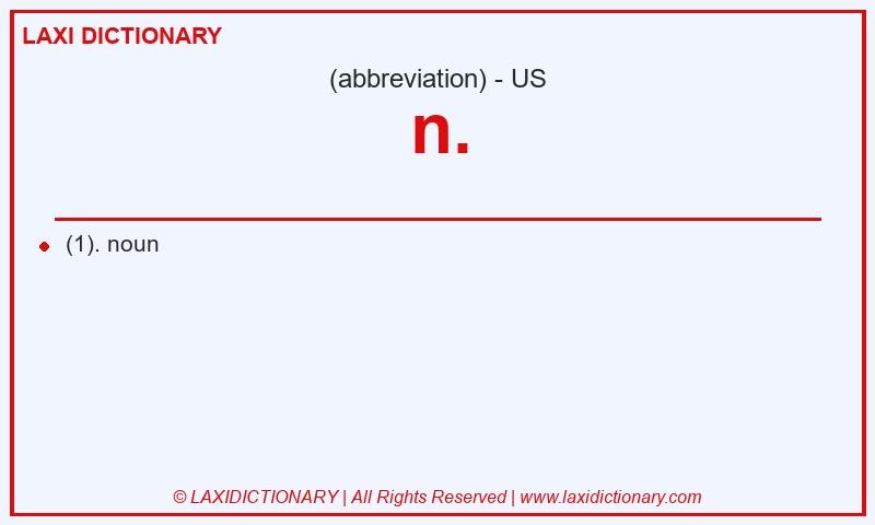 Definition n. in American English