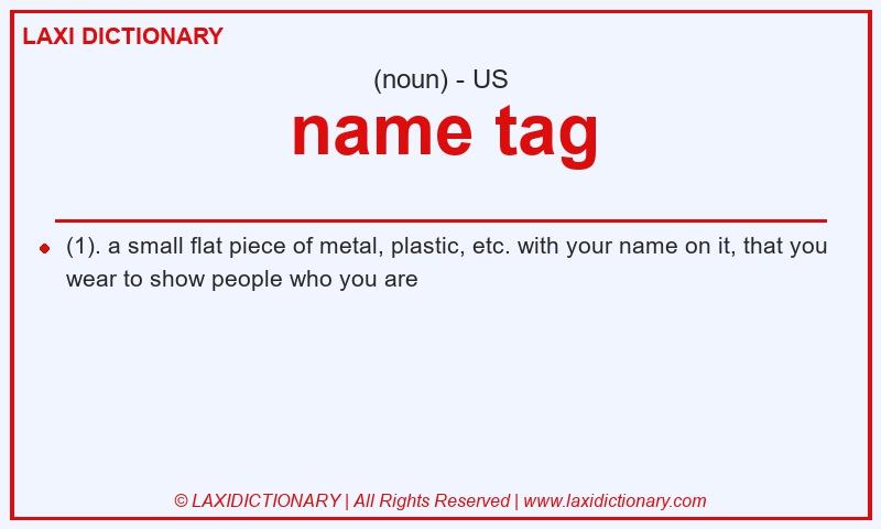 Definition name tag in American English