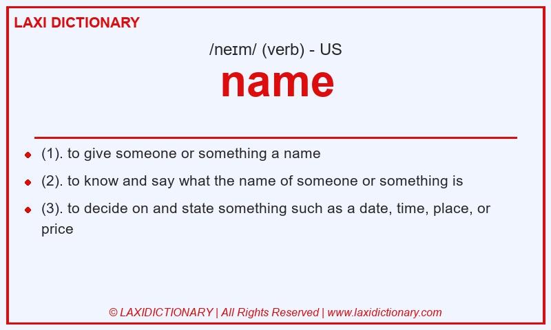 Definition name in American English