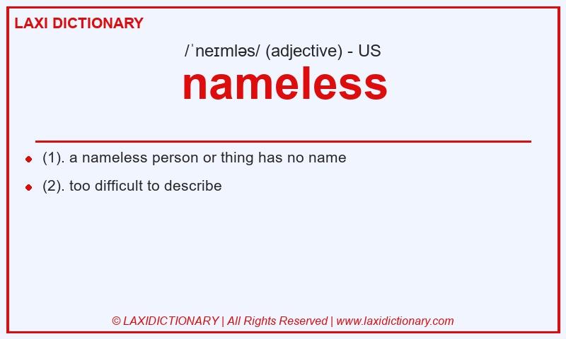 Definition nameless in American English