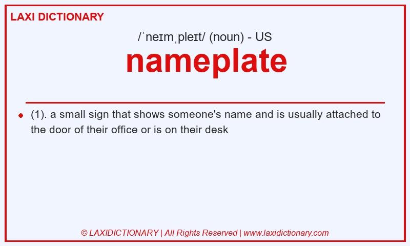 Definition nameplate in American English