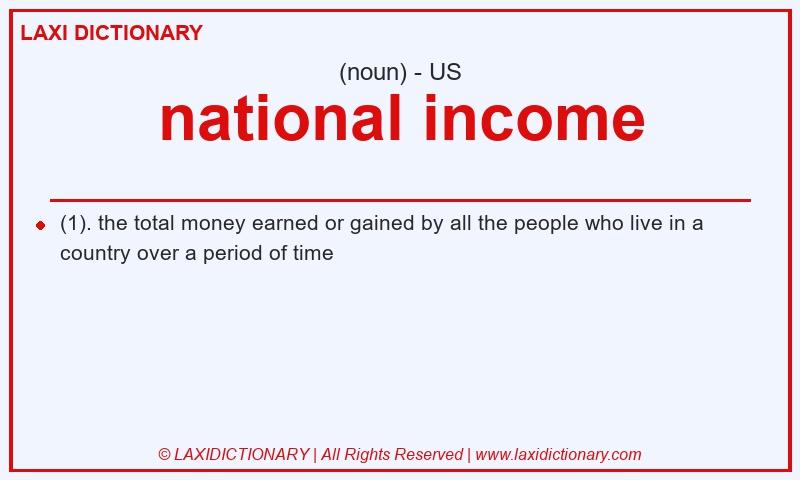 Definition national income in American English