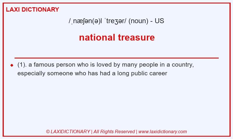 Definition national treasure in American English