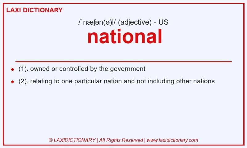 Definition national in American English
