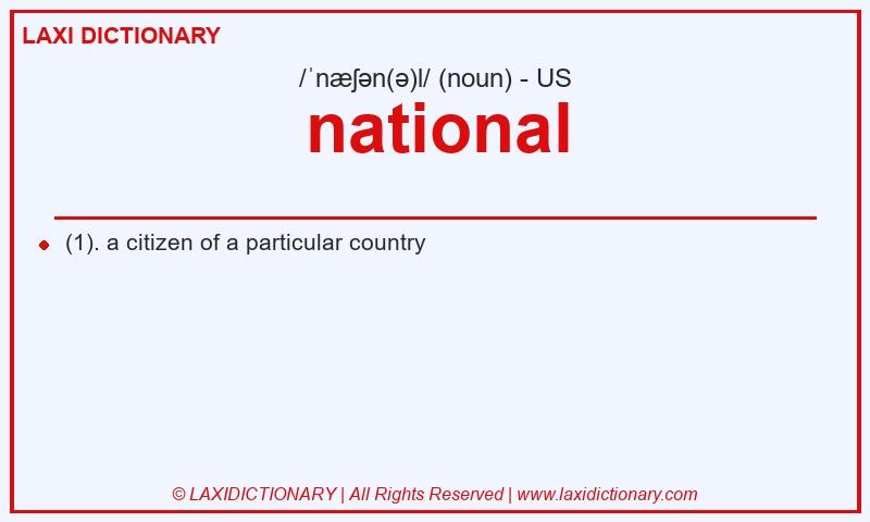 Definition national in American English