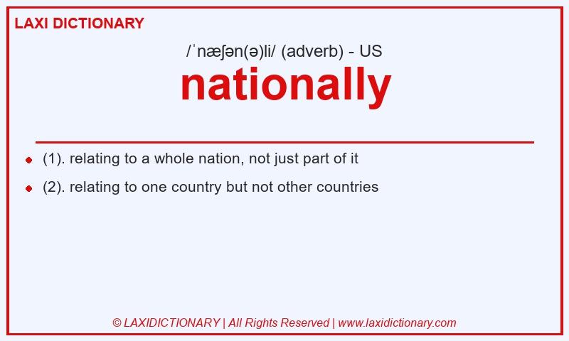 Definition nationally in American English