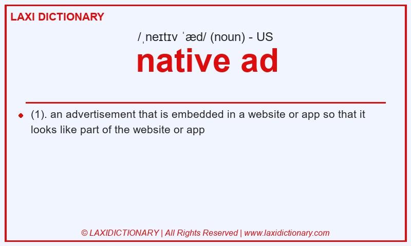 Definition native ad in American English