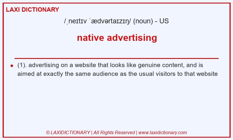 Definition native advertising in American English