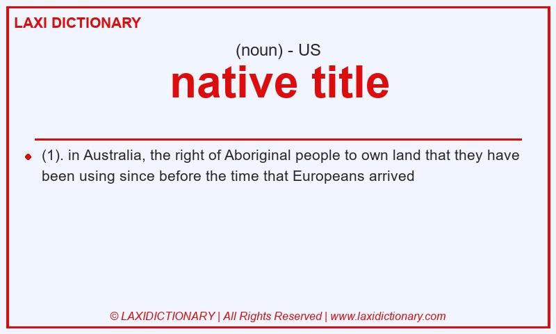 Definition native title in American English