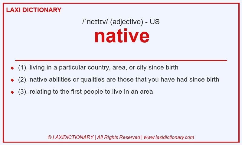 Definition native in American English