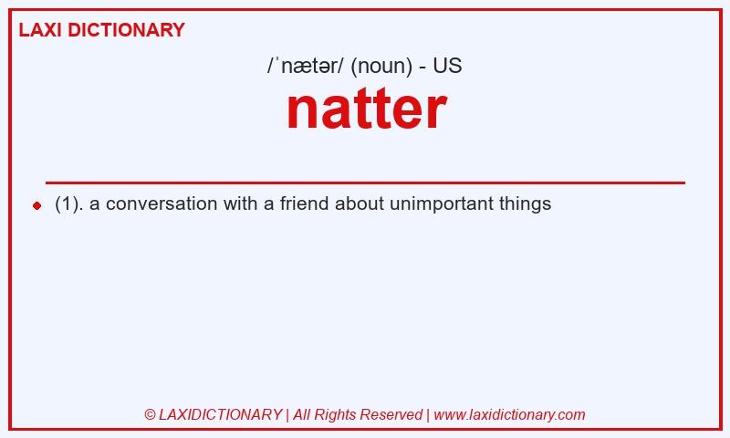 Definition natter in American English