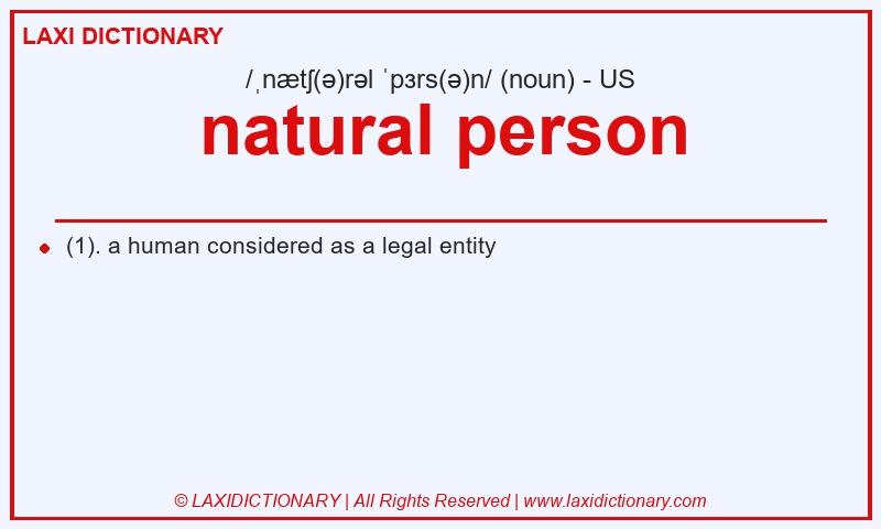 Definition natural person in American English