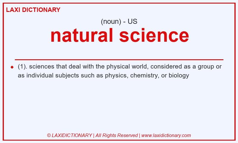 Definition natural science in American English