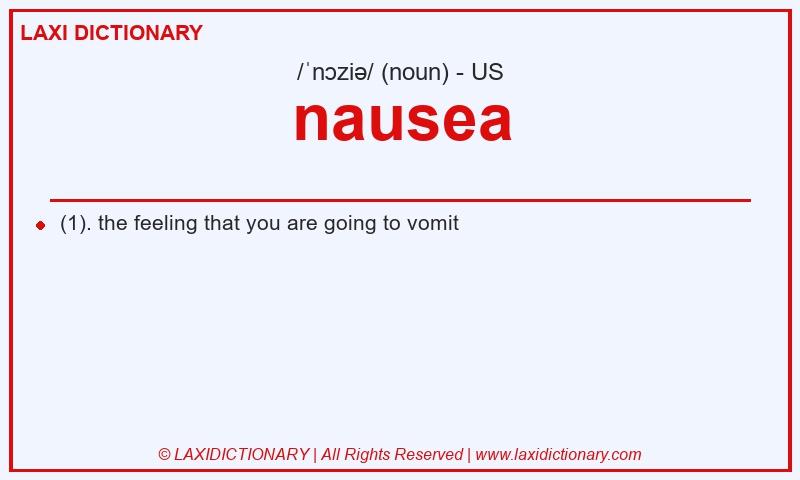 Definition nausea in American English