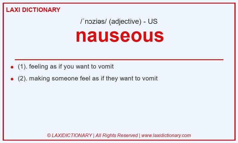 Definition nauseous in American English
