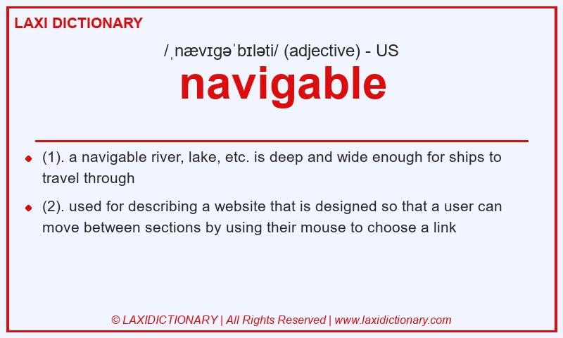Definition navigable in American English
