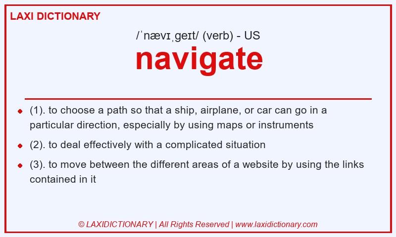 Definition navigate in American English