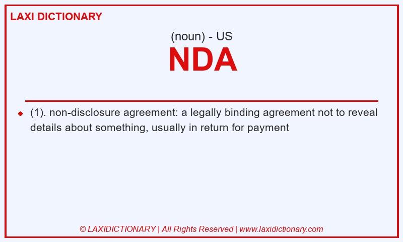 Definition NDA in American English