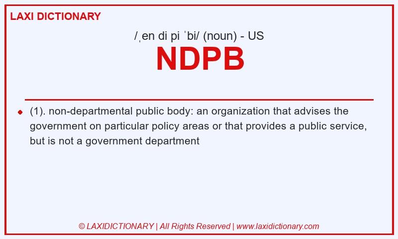 Definition NDPB in American English