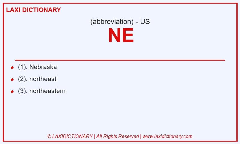 Definition NE in American English