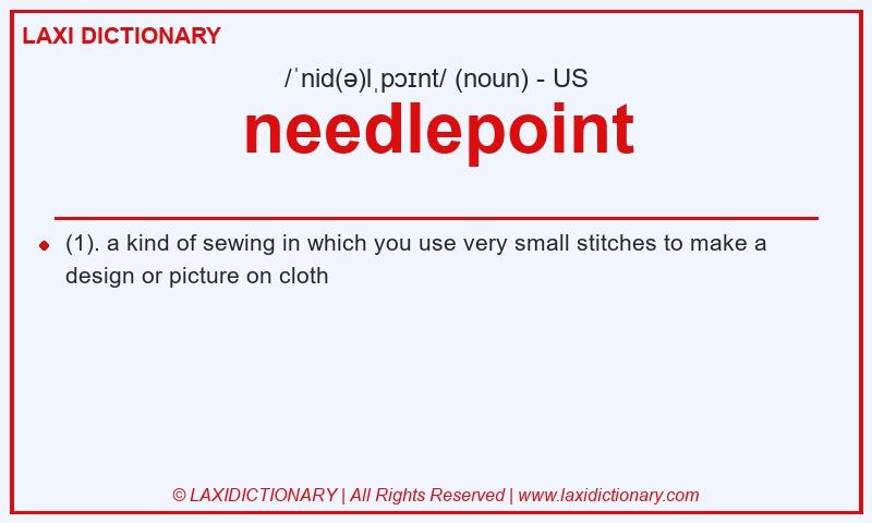 Definition needlepoint in American English