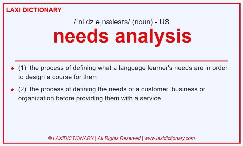 Definition needs analysis in American English