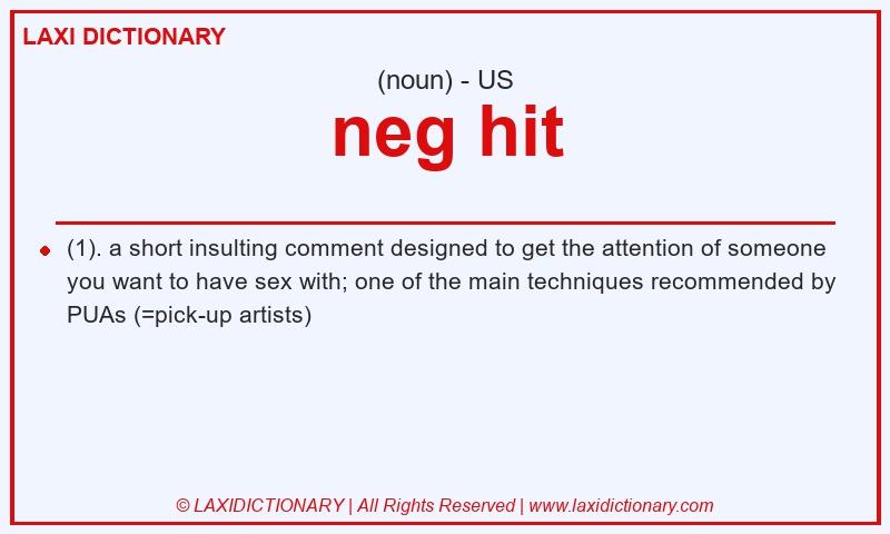 Definition neg hit in American English