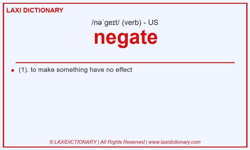 Definition negate in American English