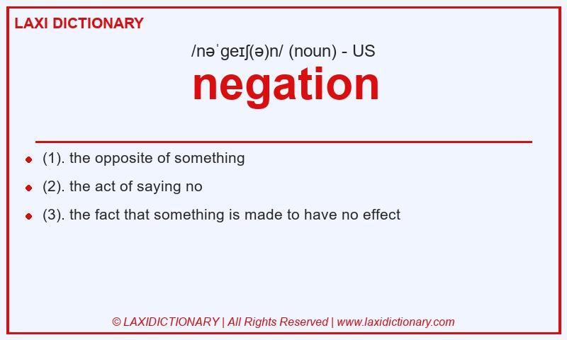Definition negation in American English