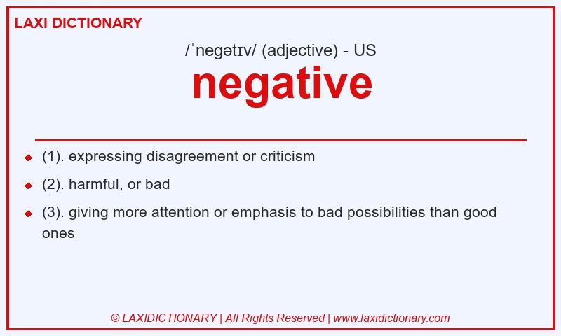 Definition negative in American English