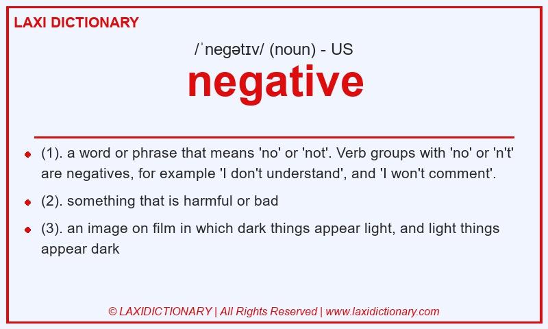 Definition negative in American English