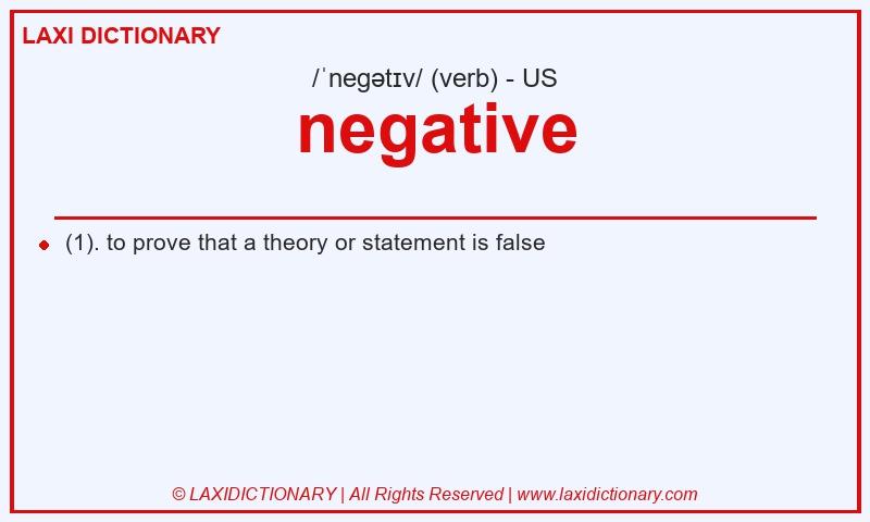 Definition negative in American English