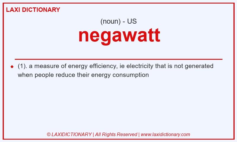 Definition negawatt in American English