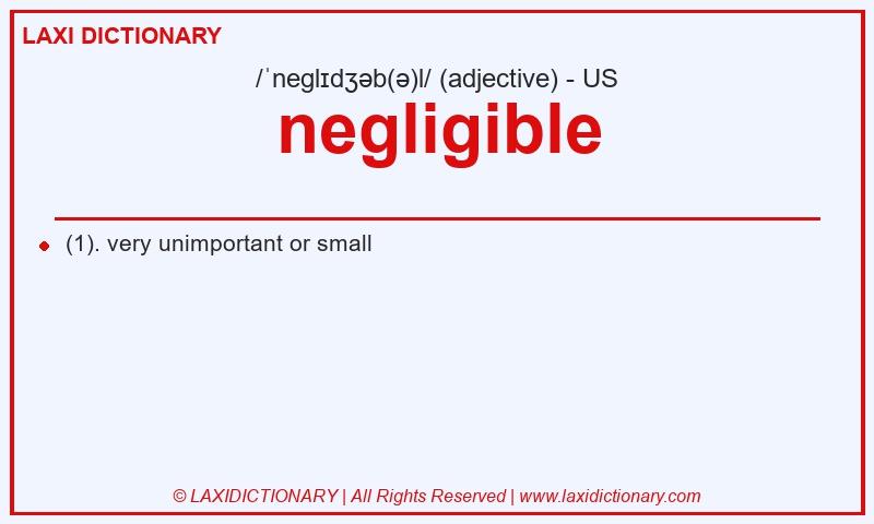 Definition negligible in American English