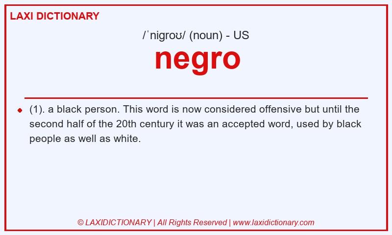 Definition negro in American English