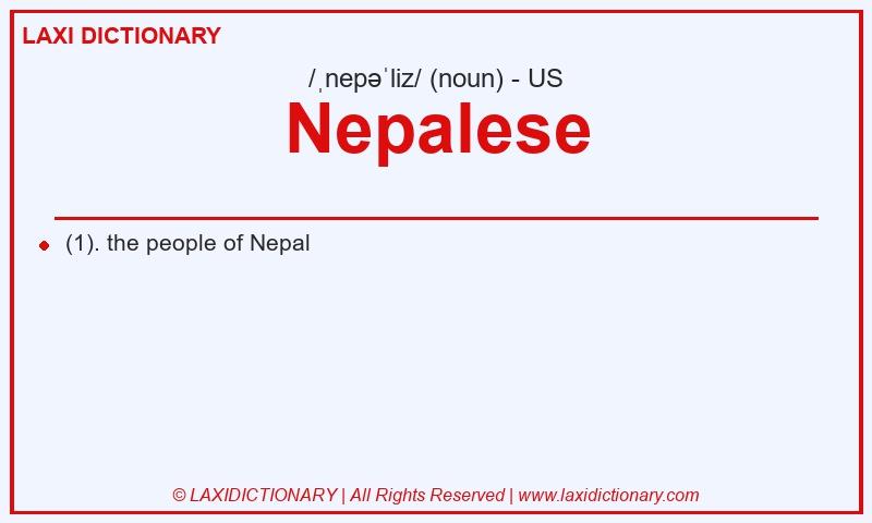 Definition Nepalese in American English