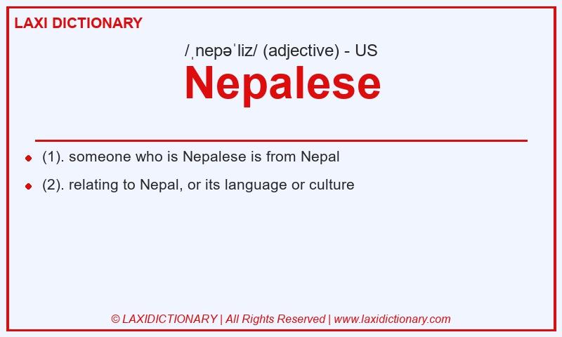 Definition Nepalese in American English