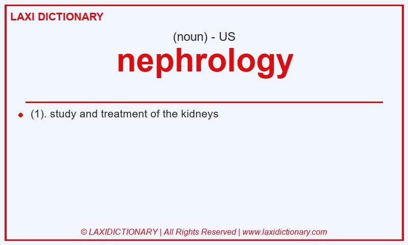 Definition nephrology in American English