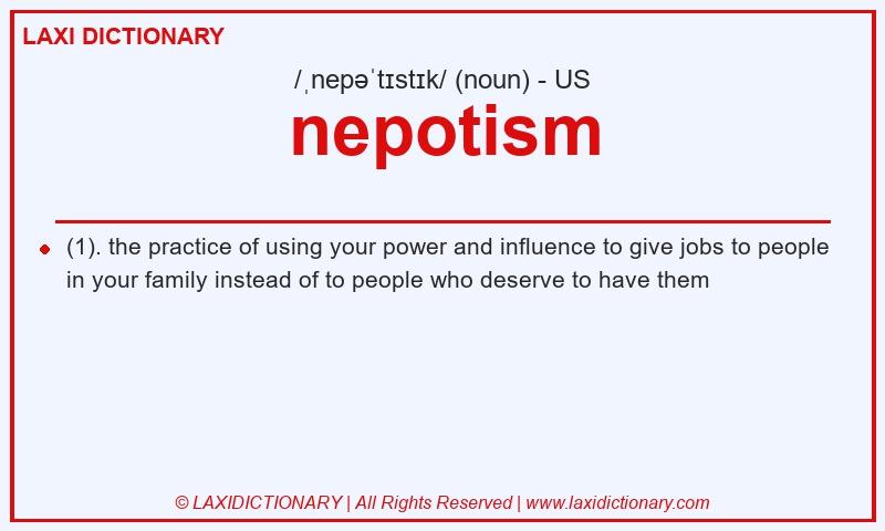 Definition nepotism in American English