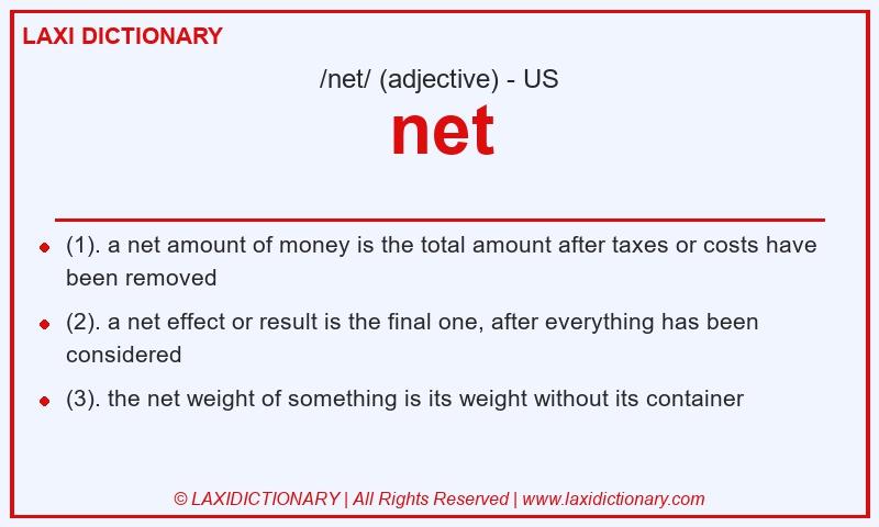 Definition net in American English
