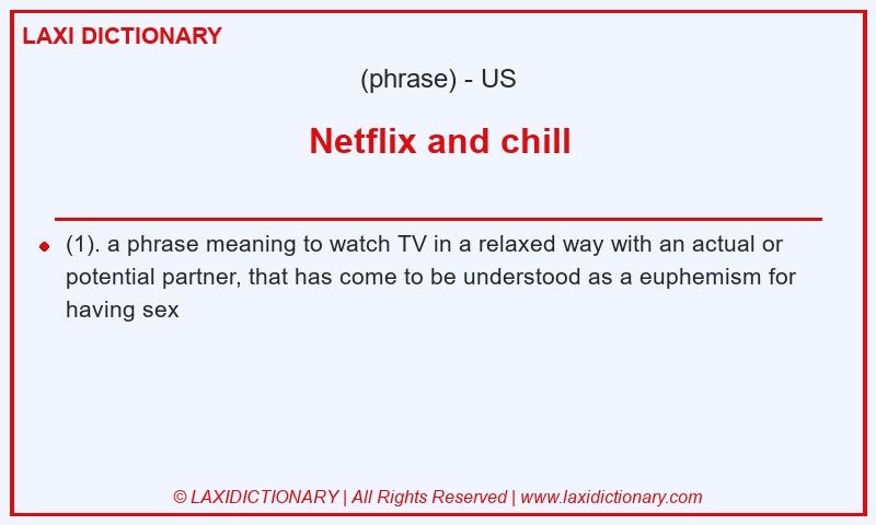 Definition Netflix and chill in American English