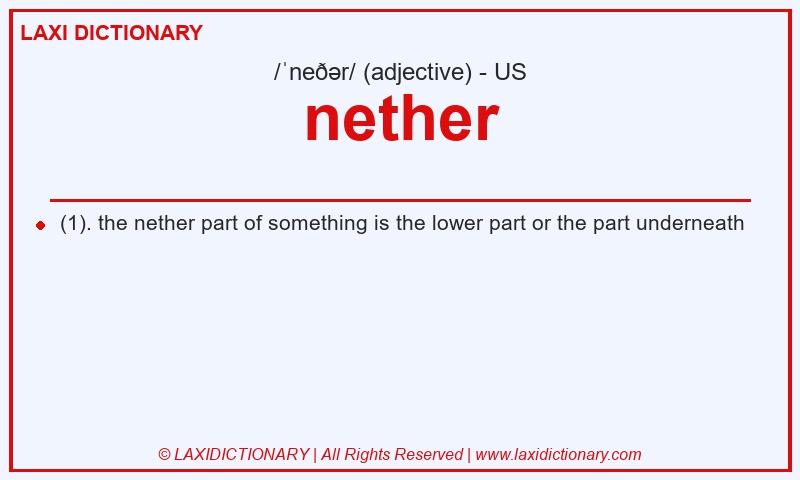 Definition nether in American English