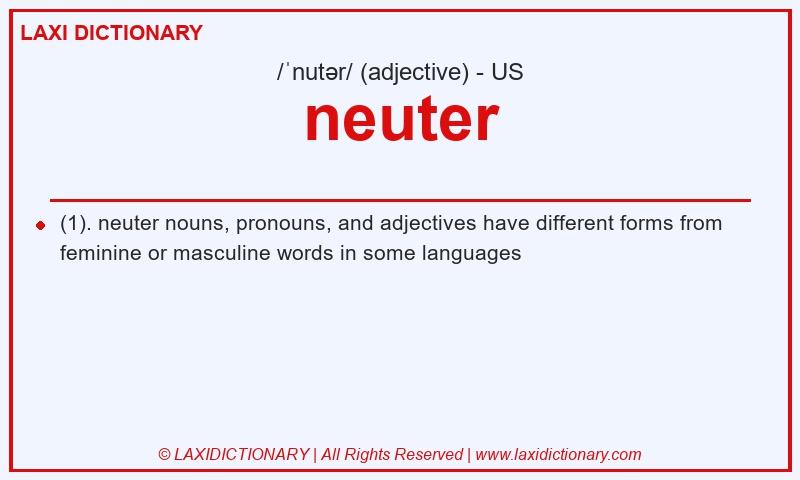 Definition neuter in American English