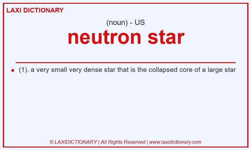 Definition neutron star in American English