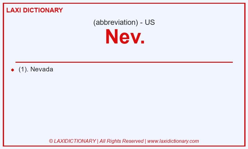 Definition Nev. in American English