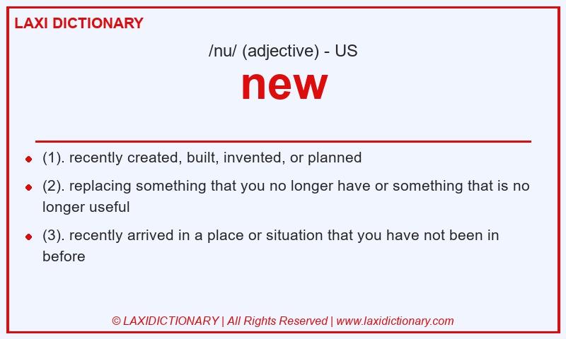 Definition new in American English