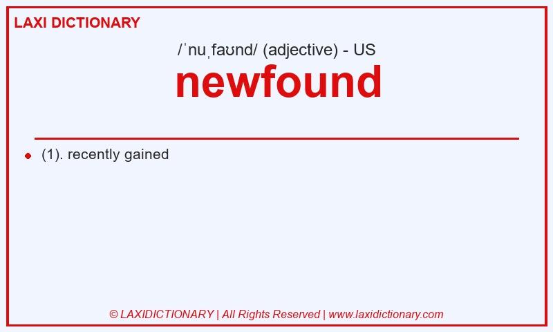 Definition newfound in American English