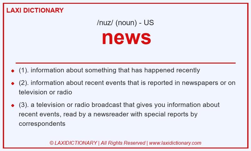 Definition news in American English
